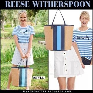 Draper James Stripe Straw Tote celebrity’s favorite
